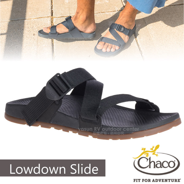 【美國 Chaco】男款 LOWDOWN SLIDE 休閒涼鞋/戶外拖鞋.海灘鞋.耐磨.排流.止滑/CH-LSM01-H405 黑✿30E010
